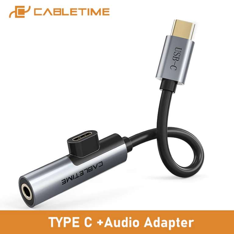 Адаптер кабель CABLETIME USB C to AUX 3,5