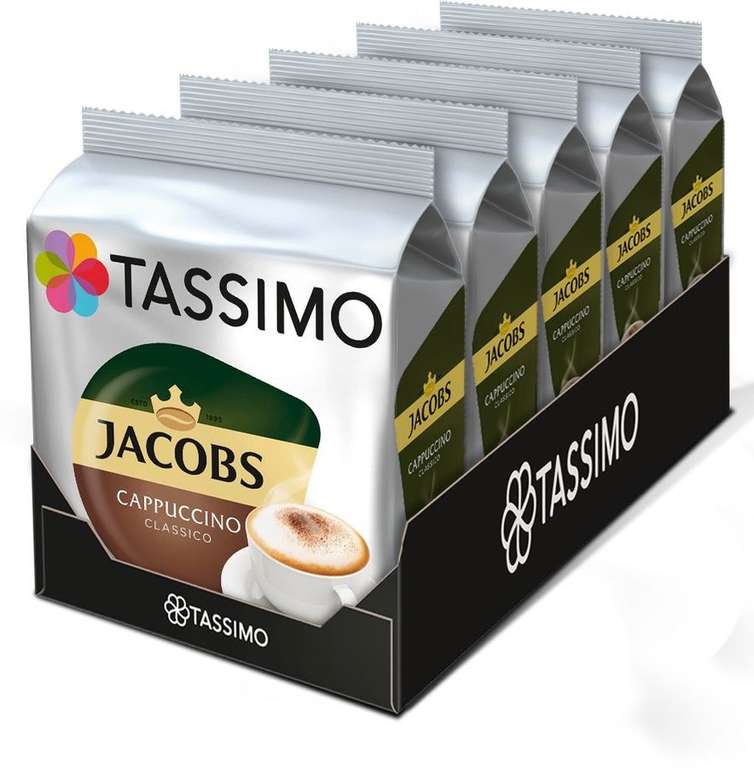 Набор кофе в капсулах Tassimo Cappuccino, 5 упаковок по 16 капсул со скидкой 20%