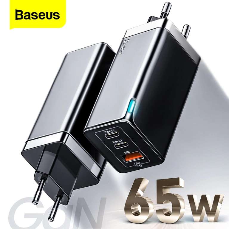 Baseus GaN 65W зарядное usb-устройство c QC и PD