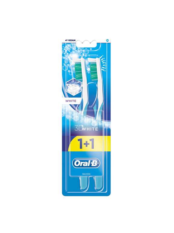 Зубная щетка 3D White Отбеливание 40 средняя 1 +1шт бесплатно, Oral-B