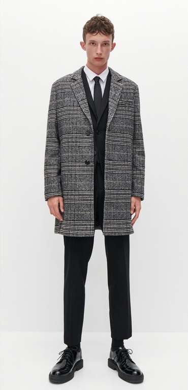 Элегантное мужское пальто с шерстью (размеры S, M, L)