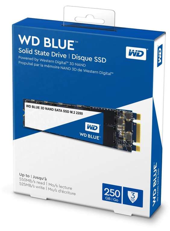 SSD накопитель WD Blue WDS250G2B0B 250 ГБ, M.2 2280