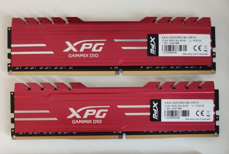 Оперативная память ADATA DDR4 16Gb (2x8Gb) 3000MHz pc-24000 XPG GAMMIX D10 red (AX4U300038G16A-DR10)