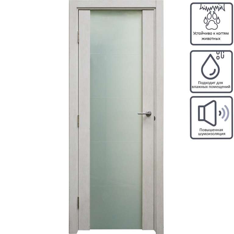 [Мск, МО] Дверь межкомнатная остеклённая Техно 80x200 см цвет дуб светло-серый (в описании 200x60 и 200x70 см)