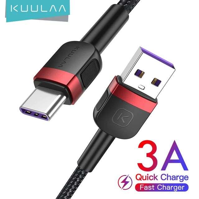 Kuulaa type-c кабель 3А 0,5 м. + другие варианты длины