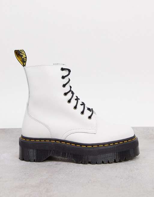 Белые кожаные ботинки Dr Martens Jadon (размер 47)