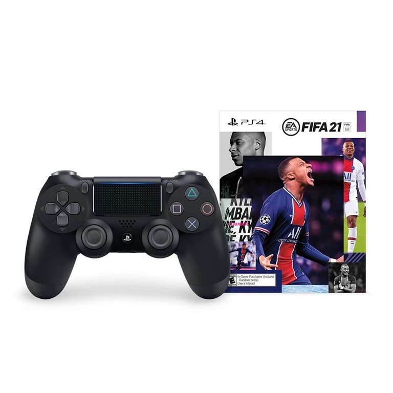 Геймпад PlayStation Dualshock v2, черный + FIFA 21