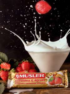 Musler / Батончик мюсли "Клубничный в йогуртовой глазури" 30г (6шт)