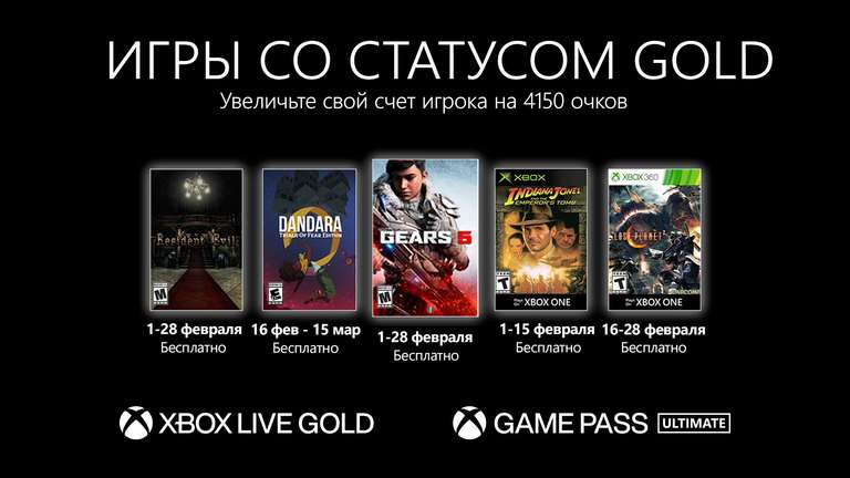 Бесплатные игры февраля для подписчиков Xbox Live Gold