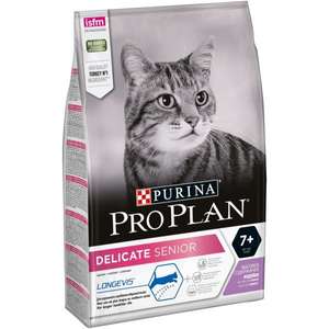Сухой корм для пожилых кошек Pro Plan Delicate, при чувствительном пищеварении, с индейкой 3 кг