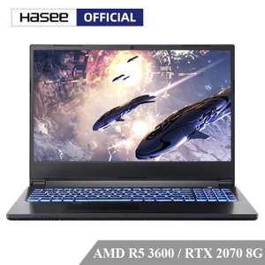 Игровой ноутбук Hasee (AMD Ryzen 5 3600 + RTX2070 8 ГБ/16 ГБ ОЗУ/512 ГБ SSD/15,6 дюйма 144гц 72% NTSC IPS)