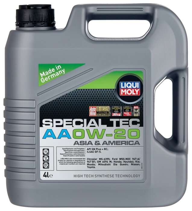 Полусинтетическое моторное масло LIQUI MOLY Special Tec AA 0W-20 4 л