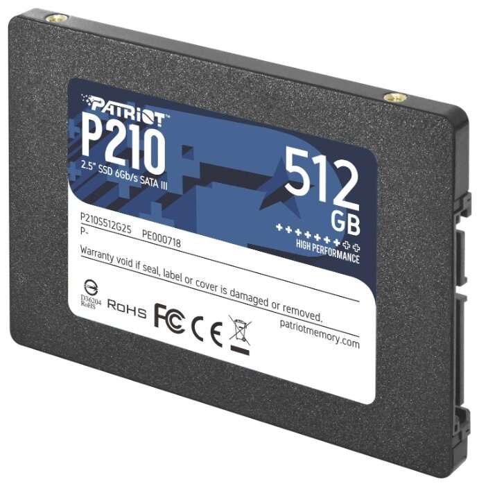 SSD накопитель Patriot Memory 512 GB (P210S512G25)
