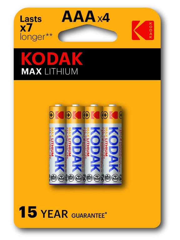 Батарейки Kodak lithium 4 AAA