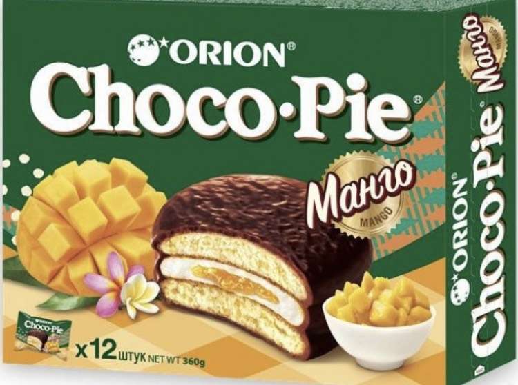 [МСК] Печенье Orion Choco Pie, манго, 360г