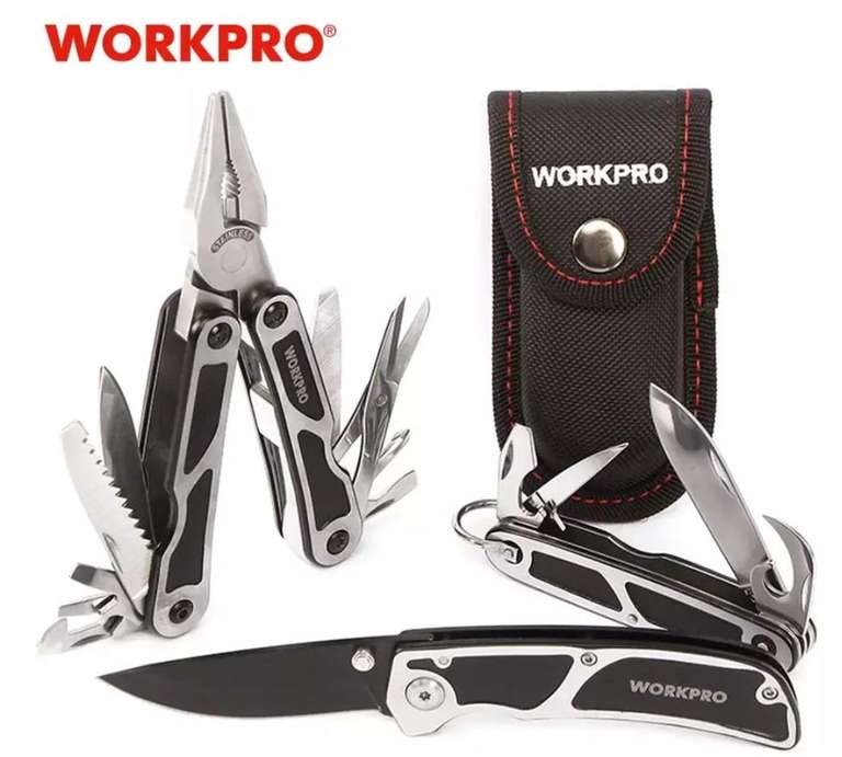 Мультитул WORKPRO (3 в 1), Пассатижи - мульти + складной нож - мульти + складной нож!