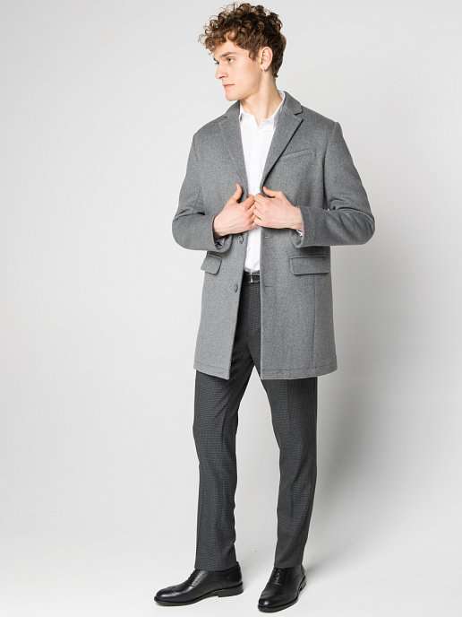 Мужское пальто MEXX (рр 50-56), серый цвет, 50% шерсти