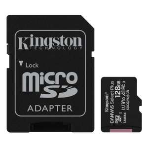 Карта памяти micro SDXC 128Gb Kingston Canvas Select Plus UHS-I U1 A1 + ADP (100/10 Mb/s)