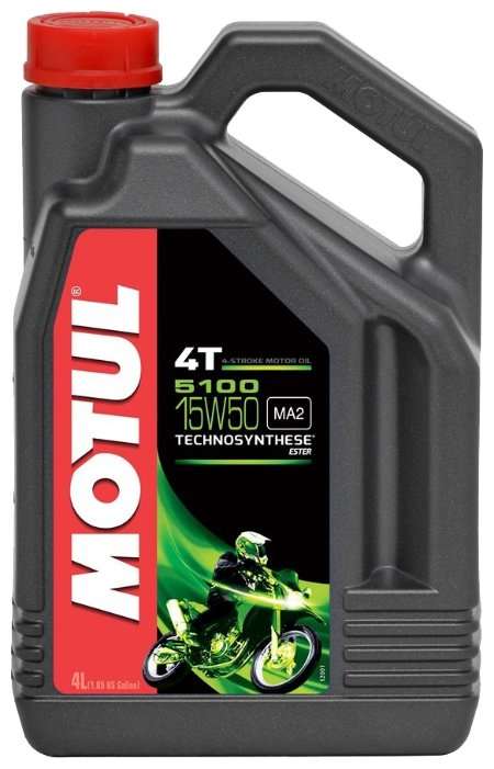 Полусинтетическое моторное масло Motul 5100 4T 15W50 (4 ЛИТРА) для МОТОТЕХНИКИ