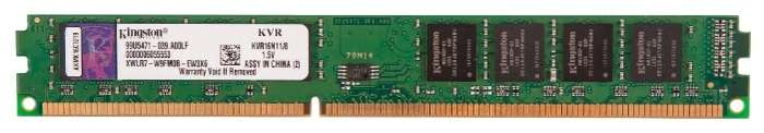 Оперативная память DDR3, 8GB, 1600MHz, CL11, 1.5 В, Kingston KVR16N11/8