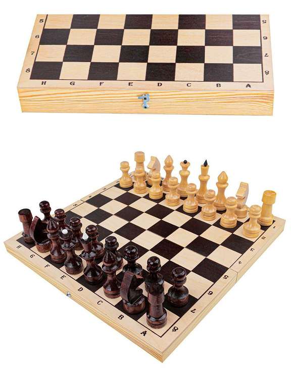 Шахматы обиходные лакированные с доской Рыжий Кот 290х145 мм