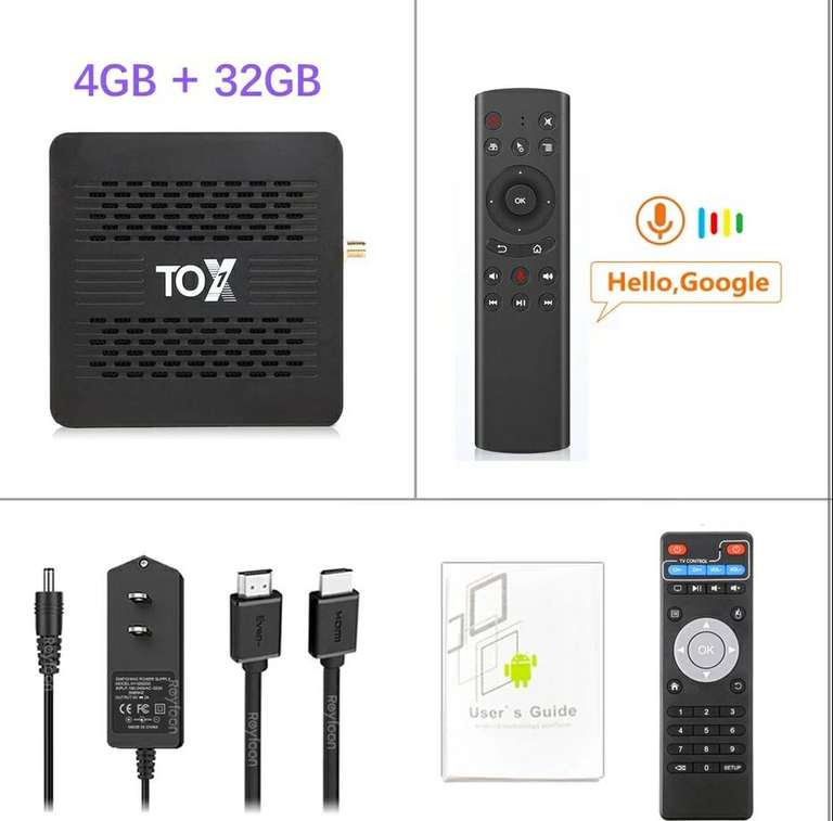 TV Box TOX 1 (4/32) + пульт с голосовым вводом G20s