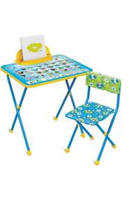 Комплект Nika стол + стул "Познайка" Азбука (КП2/9) 60x45 см голубой