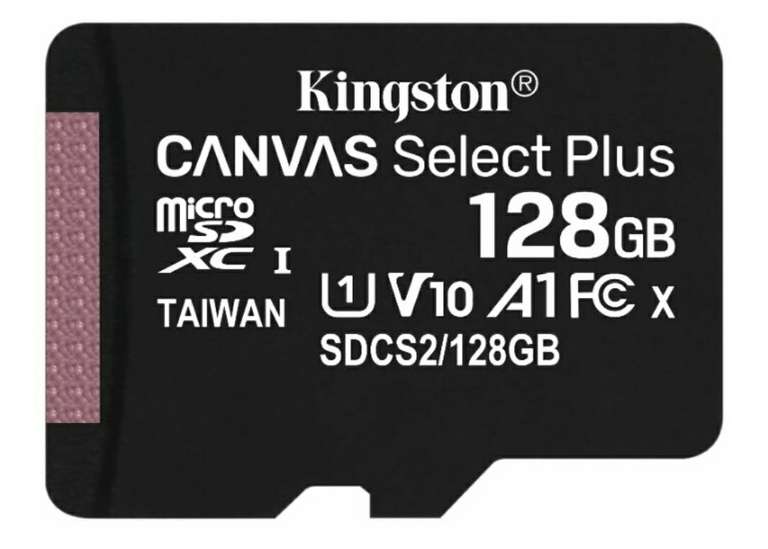 128ГБ Карта памяти Kingston Canvas Select Plus microSDXC (SDCS2/128GBSP), UHS-I, U1, class 10