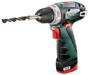 Аккумуляторная дрель-шуруповерт Metabo PowerMaxx BS 2020 Basic, 12 В, 2.0 А·ч х2, коробка