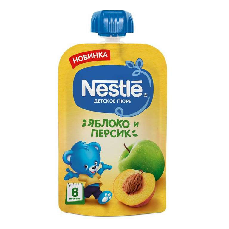 Пюре Nestlé яблоко и персик (с 6 месяцев 90 г)