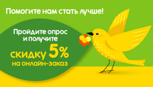 5% скидка на онлайн-заказ в аптечной сети Живика за прохождение опроса