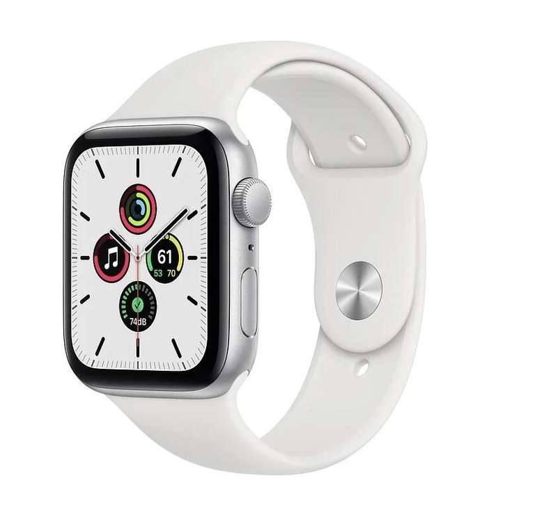 Смарт-часы Apple Watch SE GPS 44мм, белые\золотые