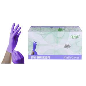 Перчатки медицинские SFM Hospital Products, 100 шт, L, Нитрил, фиолетовый
