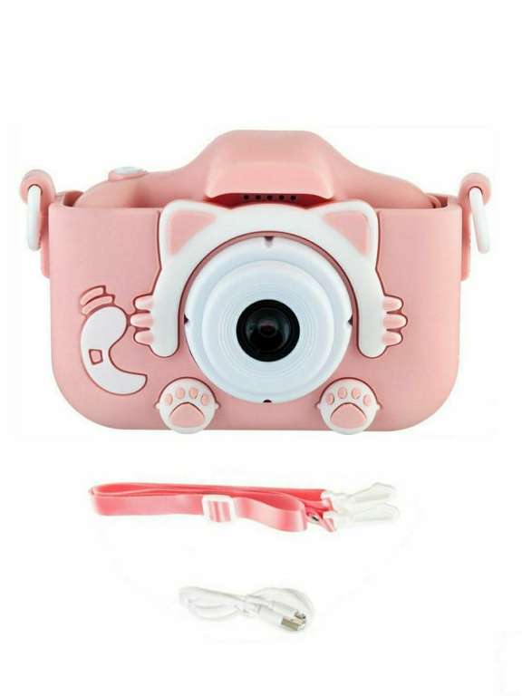 Детский фотоаппарат розовый (синий в описании)