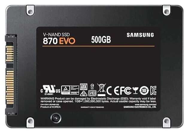 SSD Samsung SATA III 500Gb 870 EVO 2.5" (R560/W530MB/s) (MZ-77E500BW)