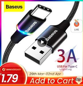 USB Type-C кабель Baseus 3A (сегодня берём купон, завтра выкупаем)