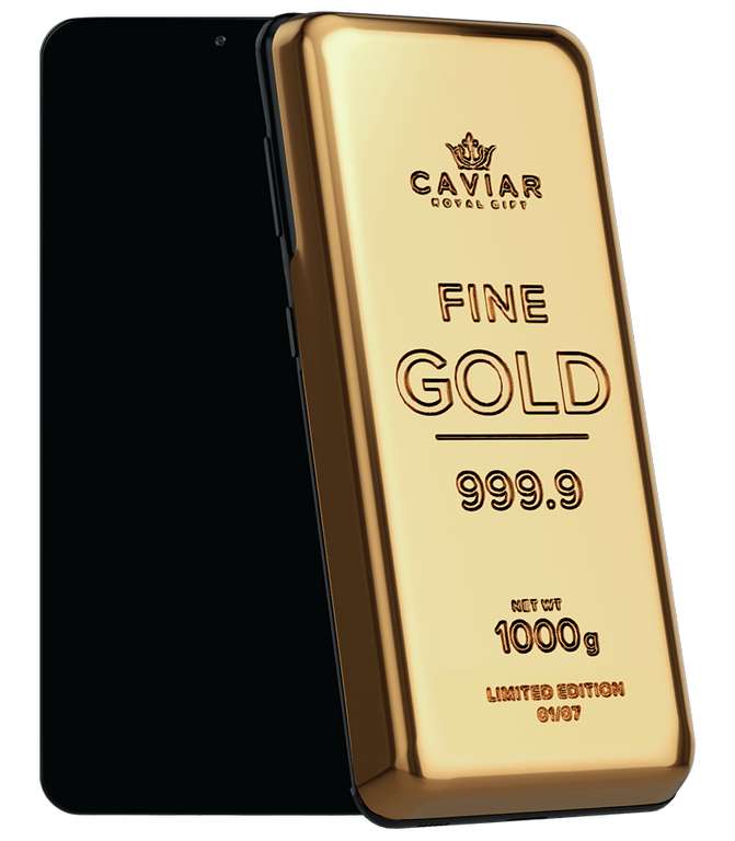 Смартфон Samsung S21 Ultra в слитке золота от Caviar