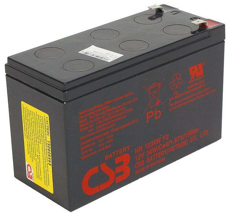 Батарея для ИБП CSB HR1234W F2 12В 9Ач, черный