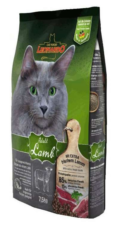 Сухой корм для кошек Leonardo Adult с Ягненком 7.5 кг
