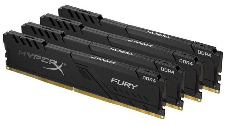 HyperX Fury 64GB (16GBx4) DDR4 3200MHz (5875р за плашку 16GB)