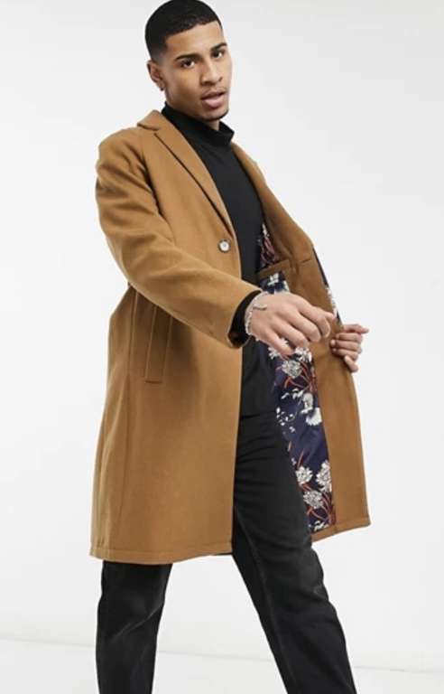 Пальто с добавлением шерсти Harry Brown (цена с промокодом ASOSNEWYES для новых пользователей - 4312₽)
