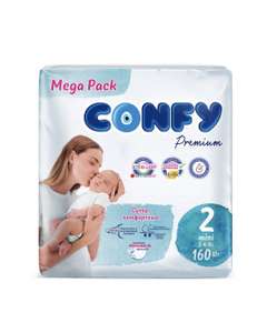 Подгузники детские Confy Premium Mini, размер 2 (3-6 кг), Mega упаковка (160 шт.)