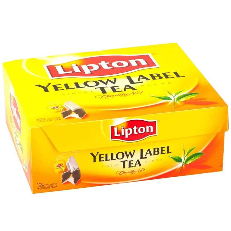 Чай черный "Lipton. Yellow Label", в пакетиках, 100 шт