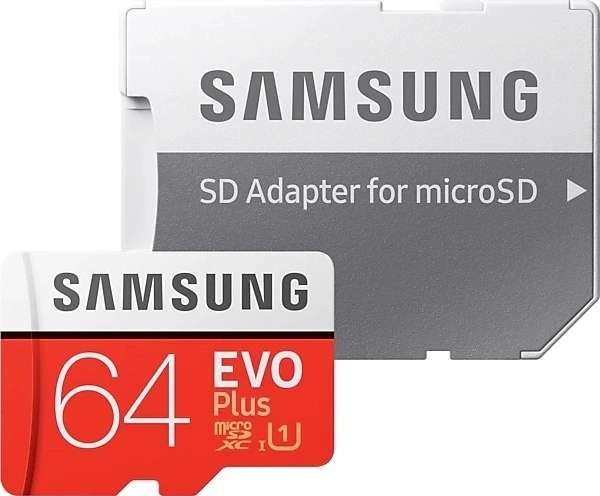 MicroSD Samsung 64GB EVO plus + SD адаптер