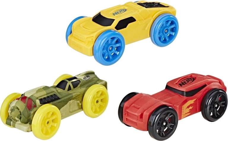 Скидки на товары Hasbro (например, Nerf Машинка Nitro цвет камуфляж желтый красный 3 шт)