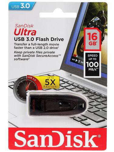 [Томск] Флешка USB Flash SanDisk Ultra 16 ГБ USB 3.2 Gen 1
