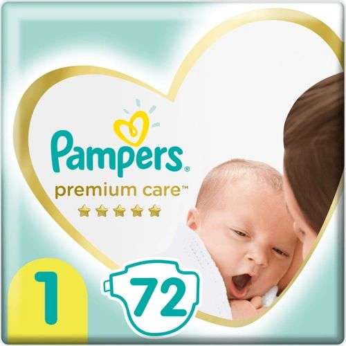 Подгузники Pampers Premium Care, Размер 1, 2-5кг, 72 шт.