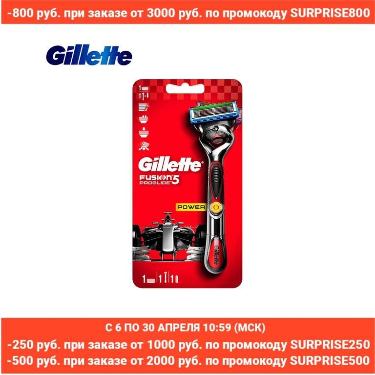 Бритва Gillette Fusion5 Proglide Power с 1 сменной кассетой (с элементом питания)