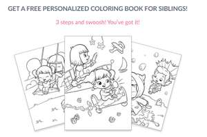 Персонализированная бесплатная раскраска для братьев и сестер от Hooray Heroes (нужен VPN)