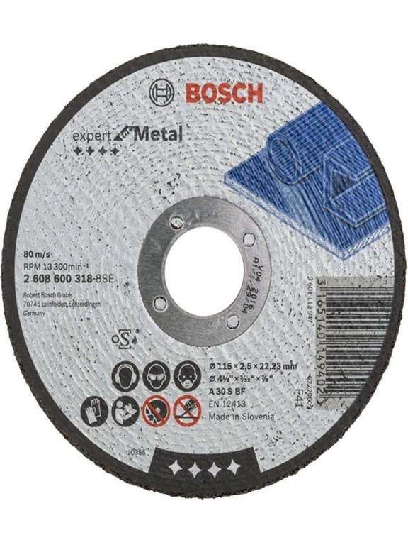 Диск отрезной 115x2.5x22.23 BOSCH Expert for Metal 2608600318 10 шт.